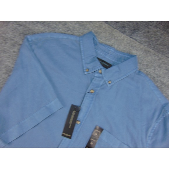 Banana Republic Other - Banana Republic Shirt Mens XL Slim Fit Blue Solid Short Sleeve Button Down